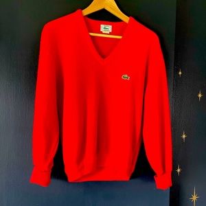 Vintage red lacoste men’s v neck sweater. Great condition. Men’s medium.